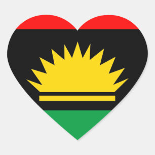 Adesivo Coração Minoria república de Biafra pessoas bandeira étnic