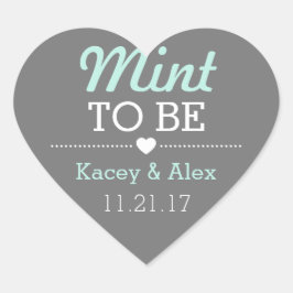 Adesivo Coração Mint To Be Heart Stickers Wedding Favor