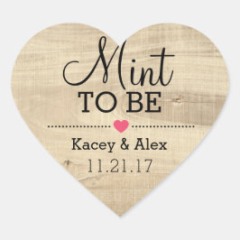 Adesivo Coração Mint To Stickers Wood Heart Wedds Faves