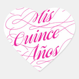Adesivo Coração Mis Quince Años Heart Sticker Pink | Quinceañera