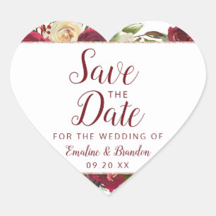 Adesivo Coração MistletoManor Watercolor Winter Salvar a Data