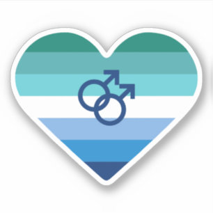 Adesivo Coração MLM do Gay Homem Azure