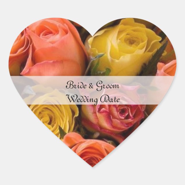 Adesivo Coração Modelo de Sticks de Casamento Cardíaco Personaliza (Frente)