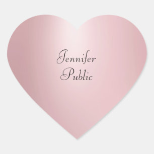 Adesivo Coração Modelo Elegante de Script Manuscrito Dourado para 