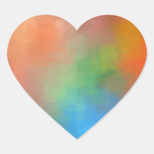 Adesivo Coração Modelo Moderno Elegante de Arte Abstrato em Branco