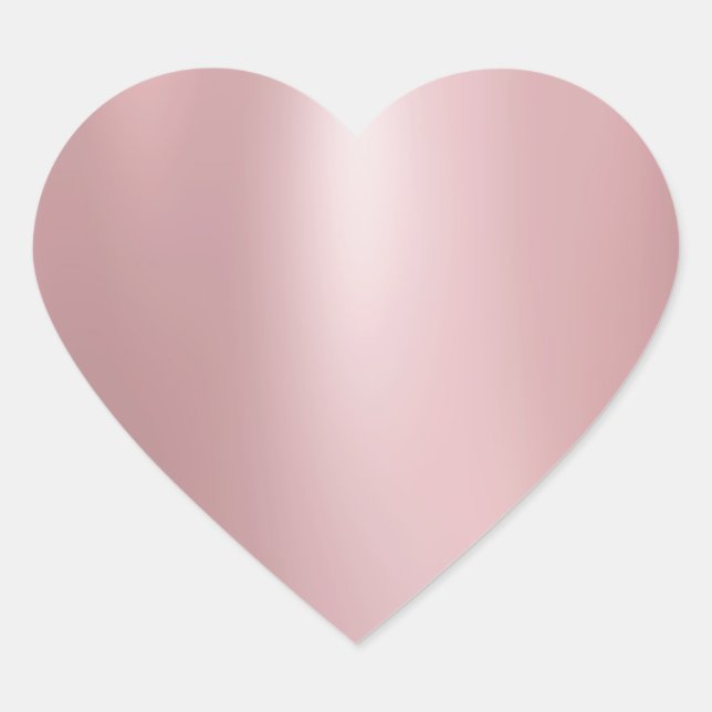 Adesivo Coração Modelo Moderno Elegante Rosa Dourado em Branco Ten (Frente)