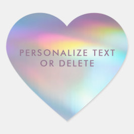 Adesivo Coração Moderno Pastel Rainbow Mermaid Unicorn Holographic