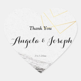 Adesivo Coração Moderno Preto e Dourado Aquarela Geométrico