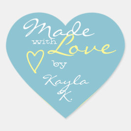 Adesivo Coração Mola de Coração Moldura Pastel Sky Azul Feita com 