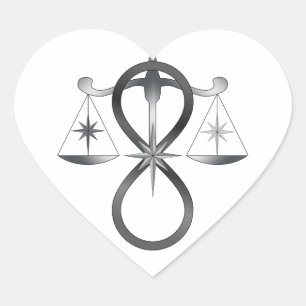Adesivo Coração Monochrome pagão do símbolo religioso do deus da