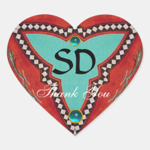 ADESIVO CORAÇÃO MONOGRAMA GEOMÉTRICO DO TRIÂNGULO DO ABSTRATO