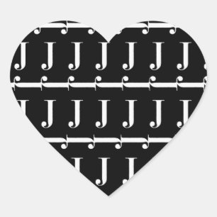 Adesivo Coração Monograma - Letra Inicial J