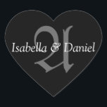 Adesivo Coração Monograma Um Vinhetas De Coração De Casamento<br><div class="desc">Monograma Um Vinhetas De Coração De Casamento</div>