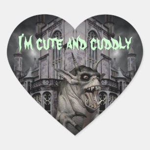 Adesivo Coração Monstro assustador do demónio do horror do Dia da