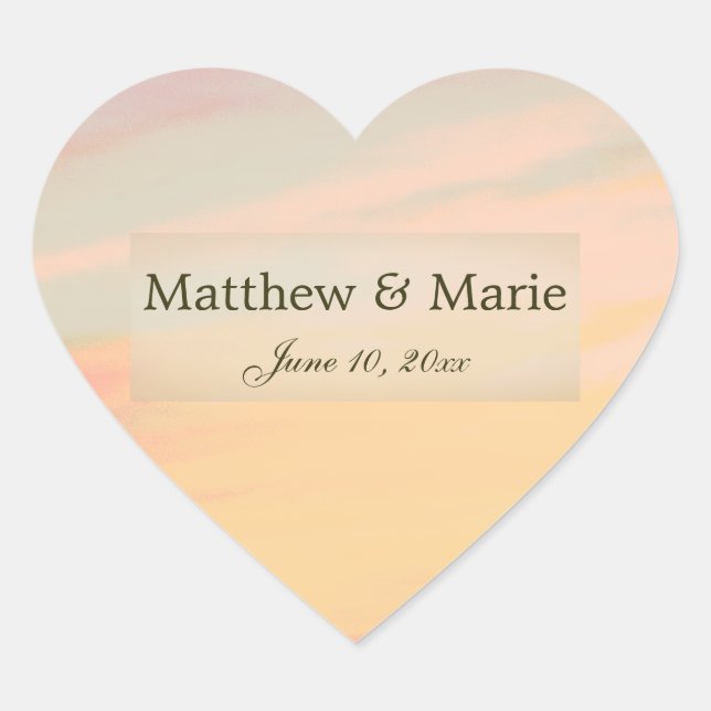 Adesivo Coração Montanha Sunset Wedding (Frente)