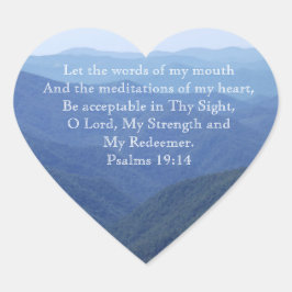 Adesivo Coração Montanhas Blue Ridge Verse Heart Stickers