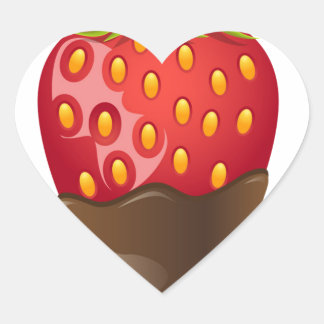 Adesivo Coração Morango com chocolate