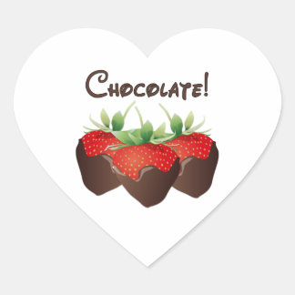 Adesivo Coração Morango de chocolate