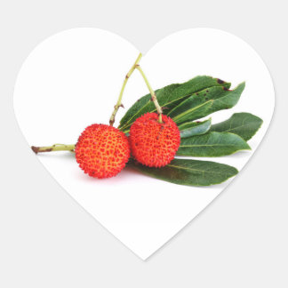 Adesivo Coração morango vermelho