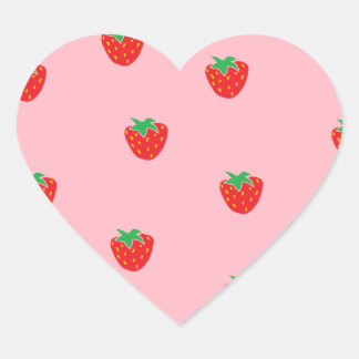 Adesivo Coração Morangos Rosa