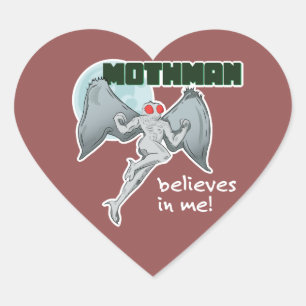 Adesivo Coração Mothman acredita em mim! ponto agradável, WV de  