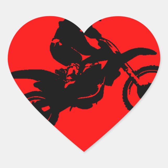 ADESIVO CORAÇÃO MOTO EM VERMELHO (Frente)