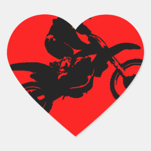ADESIVO CORAÇÃO MOTO NO VERMELHO