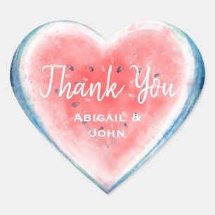 Adesivo Coração Muito Obrigado A Vinhetas De Melancia Com Forma De