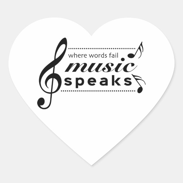 Adesivo Coração Music Quote Sticker l Music Fala (Frente)