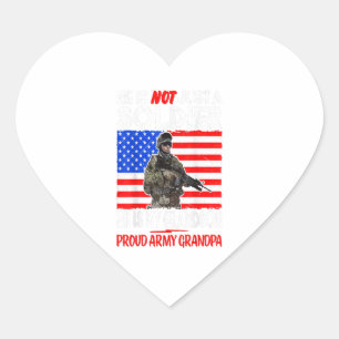 Adesivo Coração My grandson is a soldier proud army grandpa gift