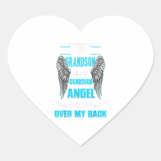 Adesivo Coração My Grandson Is My Guardian Angel Watches Over Gift