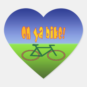 Adesivo Coração Na bicicleta de Ya! Dar um ciclo vai as emissões