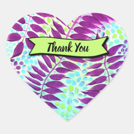 Adesivo Coração Na moda Botânica Moderna Verde