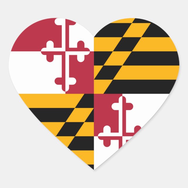 Adesivo Coração Na moda Maryland Flag Decor (Frente)
