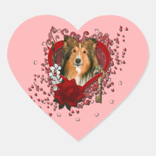 Adesivo Coração Namorados - chave a meu coração - Sheltie
