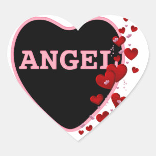 Adesivo Coração Namorados Coração Anjo Cor-de-Rosa Design 2