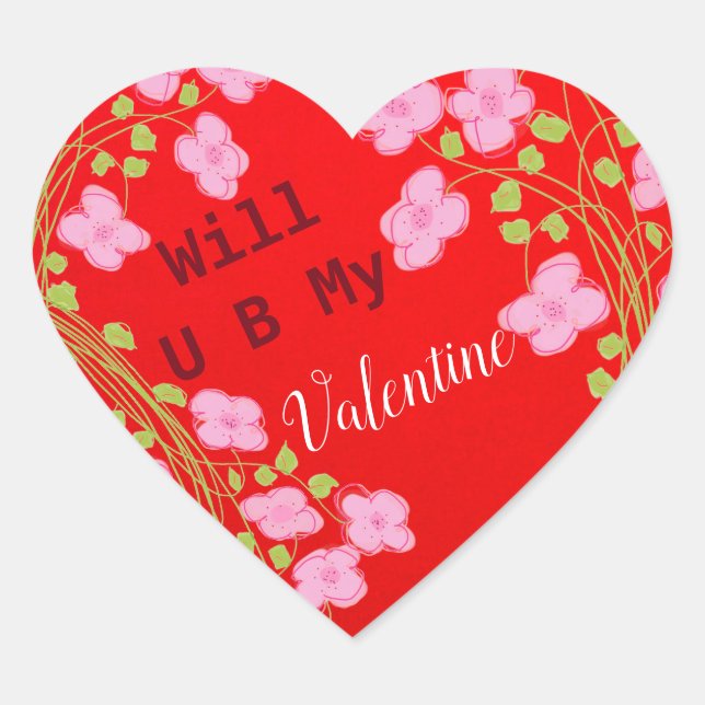 Adesivo Coração Namorados Vermelho Divertido (Frente)