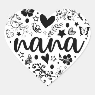 Adesivo Coração Nana Stickers, Nana Heart, Nana Sticker, vovó