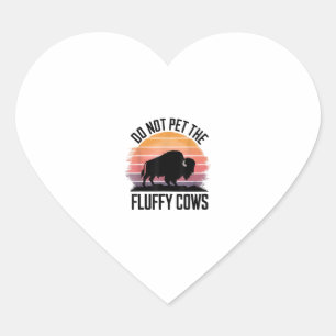 Adesivo Coração Não Coloque As Vacas Fluffy Vintage Caminhando Par