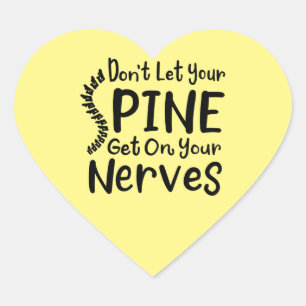 Adesivo Coração Não deixe sua coluna entrar em nervos quiroprático