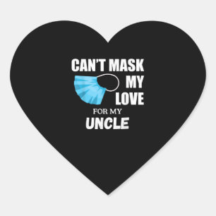 Adesivo Coração Não Posso Mascarar Meu Amor Pelo Meu Tio Dar Engra