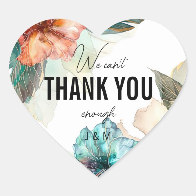 Adesivo Coração Não posso te obrigado o suficiente do Hibiscus Ser (Frente)