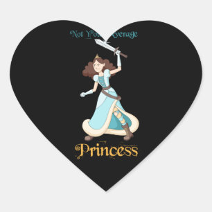 Adesivo Coração "Não sua menina da princesa média" guerreiro