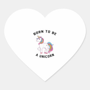 Adesivo Coração Nascer de ser um Unicórnio T-Shirt_ Vintage Cute L