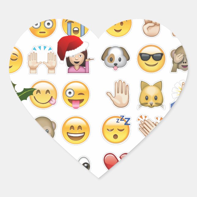 Adesivo Coração natal emojis (Frente)