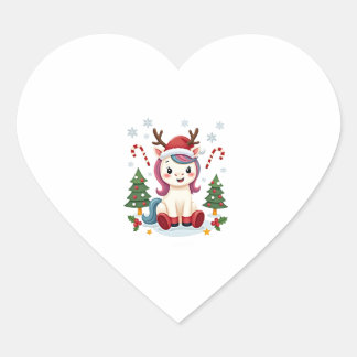 Adesivo Coração Natal Unicórnio Magical Xmas Toddler Raparigas