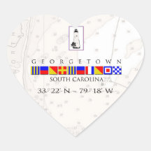 Náutica Georgetown South Carolina Heart Stickers