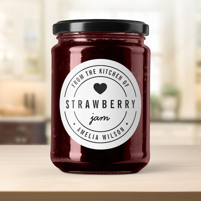 Adesivo Coração Negro e Branco da Cozinha de (Criador carregado)