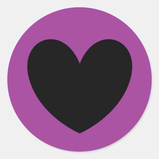 Adesivo Coração negro em roxo (Frente)