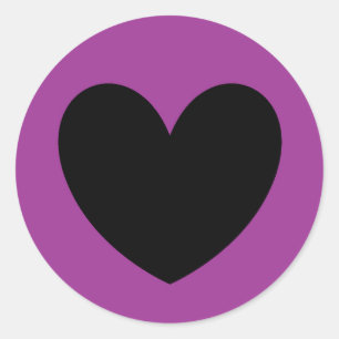 Adesivo Coração negro em roxo